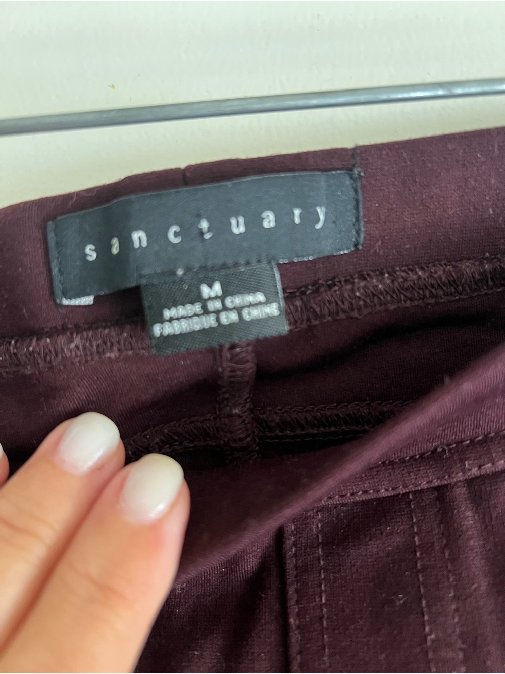 Sanctuary Deep Burgundy Stretch Ponte Ankle Pants - Picture 2 of 4